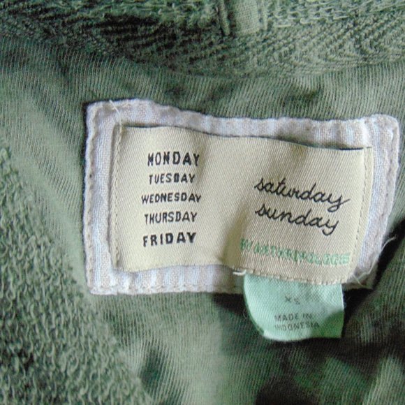 Saturday Sunday Olive Oversized Hoodie Top XS - Picture 7 of 7